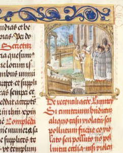 Blessing of a Razed Cemetery by a Bishop from the Pontifical of Bishop Erasmus Ciolek, c.1510 by Polish School