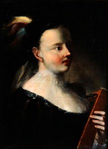 Lady with Kitara by Polish School