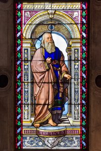 Genoa, Duomo (St Lawrence Cathedral), the Chapel of St John the Baptist: stained glasses by Pompeo Bertini