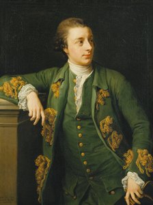 Portrait of Thomas Fortescue, M.P., Standing, three quarter length, Wearing a Green Coat and Waistcoat, Leaning His Right Arm on a Pedestal and Holding a Tricorn Hat in His Left Hand