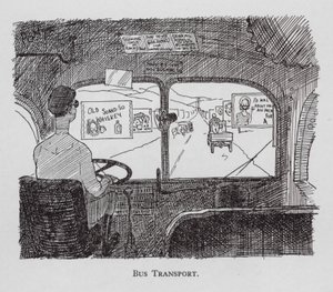 Bus Transport (litho) by Pont (1908 40)