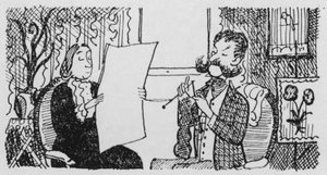 Man Knitting by Pont