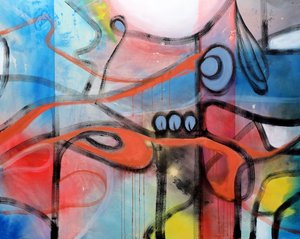 Vibrant Abstract Flow by Poonam Choudhary