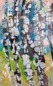 Vibrant Birch Woods by Poonam Choudhary