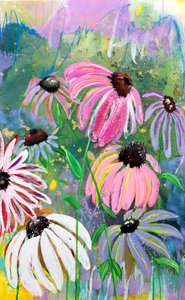 Vibrant Coneflower Garden by Poonam Choudhary