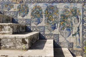 Azulejos tiles in the palace gardens