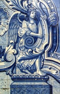 Decorative panel depicting an angel, Lamego, Portugal. 1738 by Portuguese School
