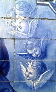 Decorative panel depicting cherubim, Lamego, Portugal. 1738