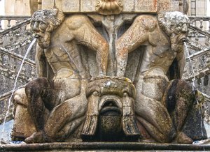 Mythical Atlantes at the Base of an Obelisk, Lamego, Portugal. 1738