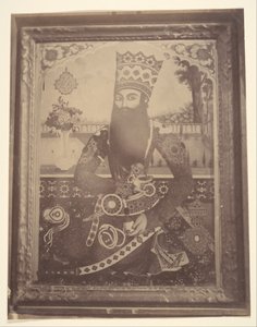Fath-Ali Shah, Painting that Once Belonged to Hmah Saula, Uncle of the King, 1840s-60s by Possibly by Luigi Pesce.
