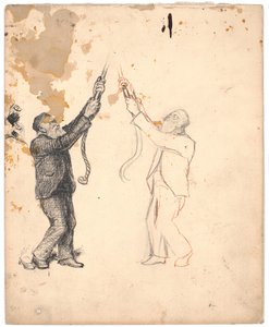 Two Studies of a Bell Ringer and Detail Studies of His Foot and Back of Head by Poul S. Christiansen