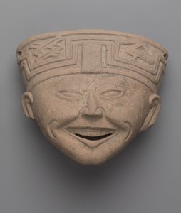 Head of a Laughing Man, Totonac by Pre Columbian