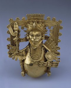 Bell Pendant in the Form of an Eagle Warrior