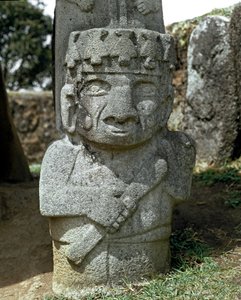 Megalithic Sculpture of a Warrior by Pre Columbian Pre Columbian