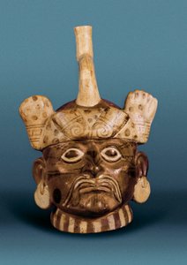 Pre-Columbian Civilization: Ceramic Vase with Portrait, From Peru by Pre Columbian Pre Columbian