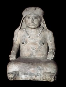 Pre-Columbian Art: Old Woman with a Head Cover by Pre Columbian Pre Columbian