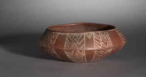 White Cross-Lined Bowl with Turtle and Sun, c.4000-3400 BC