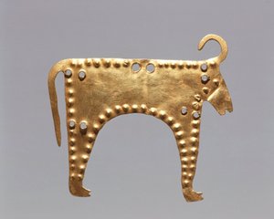 Gold leaf with animal figures from Varna