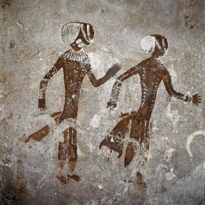 Human figures. Cave paintings, 8000-7000 BC by Prehistoric Prehistoric