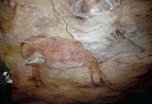 Prehistory: A Deer Rock Painting of the Upper Paleolithic
