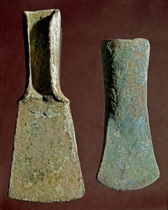 Prehistory: Axe and Spear Tip in Flint