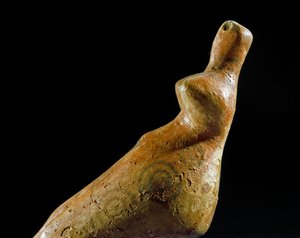 Feminine clay statuette from the site of Jalangac Depe (South Turkmenistan). 4000-3500 BC Eneolithic, Copper Age. Hermitage Museum, Saint Petersburg, Russia