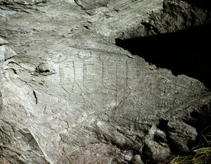 Rock Art: Representations of Two Pairs of Oxen Pulling a Cart