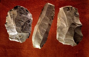 Prehistory: unpolished carved axes. Neolithic era. Saint Germain en Laye, Museum of National Antiquities