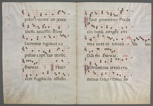 Bifolium from an Antiphonary: Music by Primo Miniatore di San Domenico