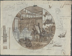 Lithographic Workshop by Probably French 19th Century