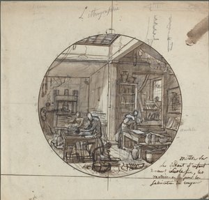 Lithographic Workshop by Probably French 19th Century