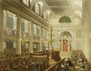 Synagogue, Dukes Place, Houndsditch, from Ackermann