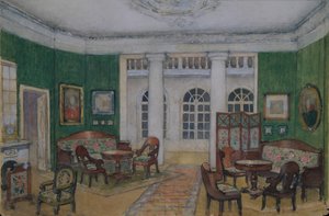 Stage Design for the Opera Eugene Onegin by P. Tchaikovsky by Pyotr Borisovich Lambin