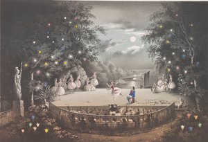 The Ballet Naiad and Fisherman by C. Pugni in the Pink Pavilion, in the Peterhof Park, 1851 by Pyotr Fyodorovich Borel
