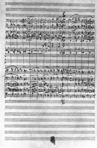Manuscript of the score of the ballet Nutcracker by Piotr Ilyich Tchaikovsky
