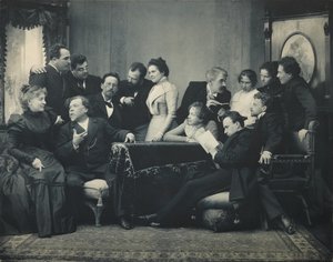 Anton Chekhov between actors of the play The Seagull