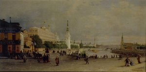 Bolshoy Kamenny Bridge in Moscow by Pjotr ​​​​Petrowitsch Wereschtschagin