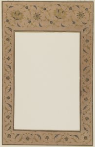 Stenciled Manuscript Border with Floral Motifs by Qajar School