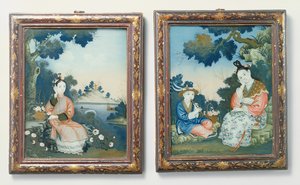 Courtly Ladies by Qing Dynasty Chinese School