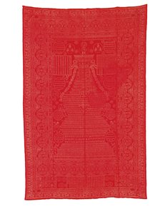 Red-Ground Silk Brocade Covering, Late Qing Dynasty by Qing Dynasty Chinese School
