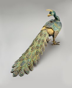 Cloisonné peacock-form censer by Qing Dynasty   Qianlong Period Chinese School