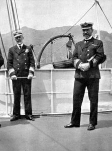 Commander Sir Archibald Milne with Captain V Stanley