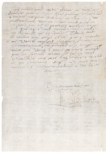 Letter in French from Elizabeth I of England to Henry of Navarre, Later Henry IV of France