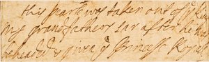 Manuscript note by Queen Mary II of England