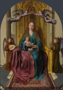 Enthroned Madonna with Child and Four Angels by Quinten Massys