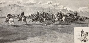 Cavalry exercises on 17 September, with lancer on right, Pordenone by Quinto Cenni