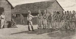 Italian soldiers standing in formation, Massawa, Eritrea by Quinto Cenni
