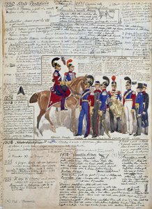 Officers and Cadets on Foot and on Horseback, Papal States Uniforms by Quinto Cenni