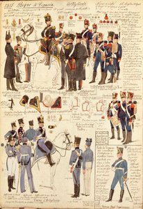 Uniforms of Artillery of Kingdom of France, color plate by Quinto Cenni