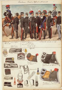 Uniforms of Royal Carabinieri, Officers and Non-Commissioned Officers of Kingdom of Italy, Color Plate by Quinto Cenni by Quinto Cenni
